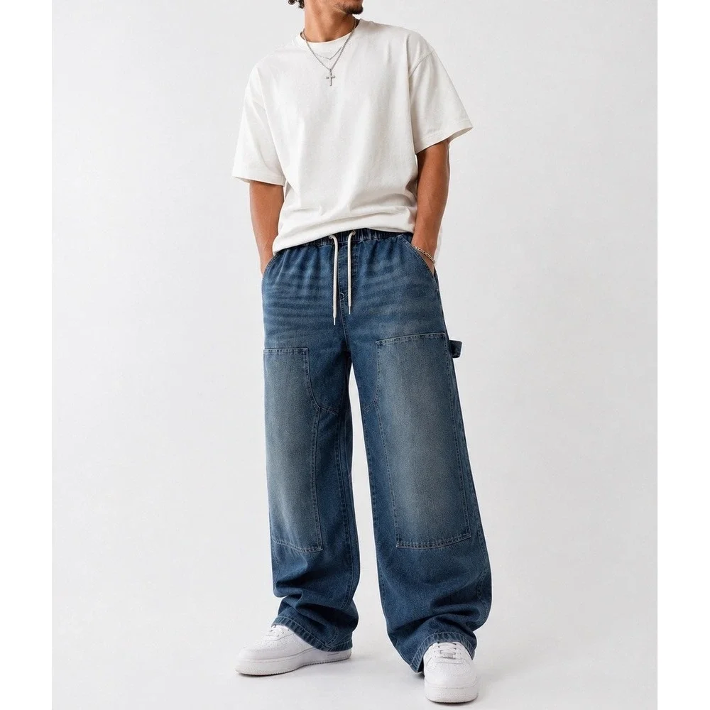 True Religion Vinny Carpenter Jeans Mens 34 Ultra Baggy Drawstring Wide Leg Y2K